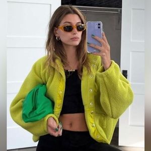 Free People Hit the Slopes Jacket in Chartreuse